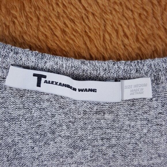 ALEXANDER WANG Womens Top Medium Gray Pullover Knit Tank Asymmetrical Tunic - Picture 2 of 7